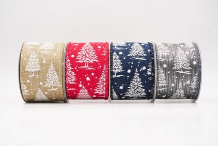 Nordic Christmas Tree & Snowflake Wired Ribbon - Nordic Christmas Tree & Snowflake Wired Ribbon